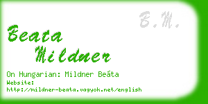 beata mildner business card